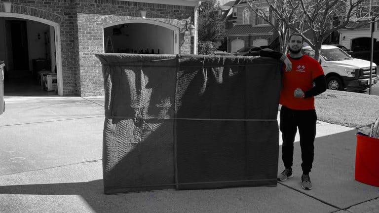a member of Marathon Moving prepares for a move