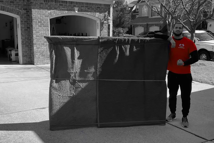 a member of Marathon Moving prepares for a move
